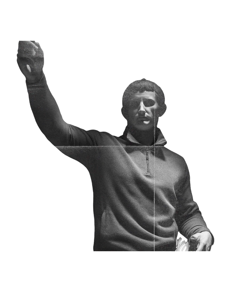 Young Men Statue Fist Raised